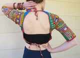 Vintage Indian Choli Tie-Back Crop Top