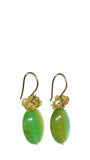 14k Gold Wired Fluorite and Fire Opal Earrings | River Song