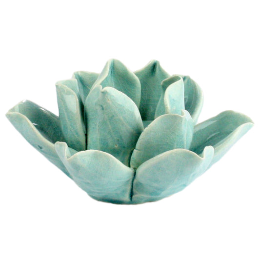 Lotus Tea Light Candle Holder | Teal
