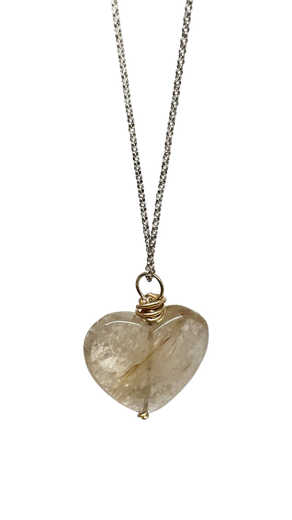 Rutilated Quartz Heart Necklace | Susan Monosson