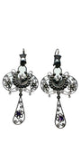 Handmade Sterling Silver Teardrop Purple Floral Earrings | Blue Jaguar Studios