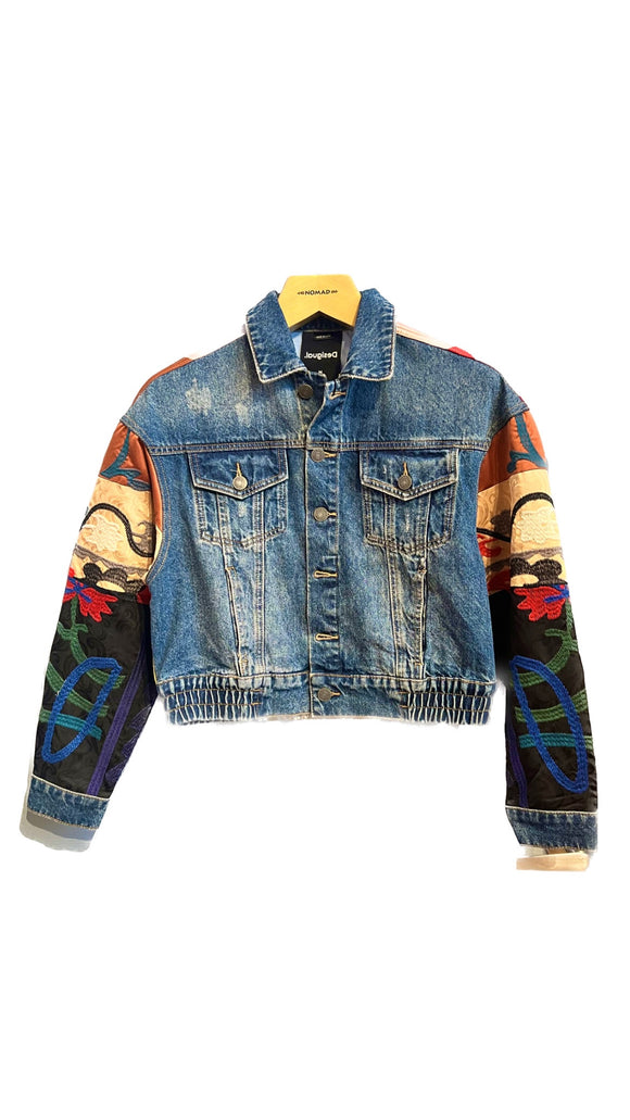 Funky Mutli-Colored Cropped Denim Jacket-- Only 1 Left | Desigual