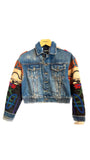 Funky Mutli-Colored Cropped Denim Jacket-- Only 1 Left | Desigual