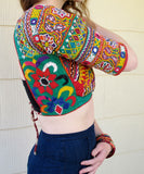 Vintage Indian Choli Tie-Back Crop Top