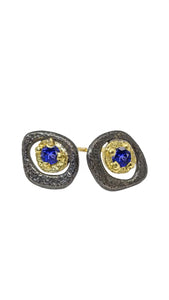 Sapphire Pebble Stud Earrings | Rona Fisher