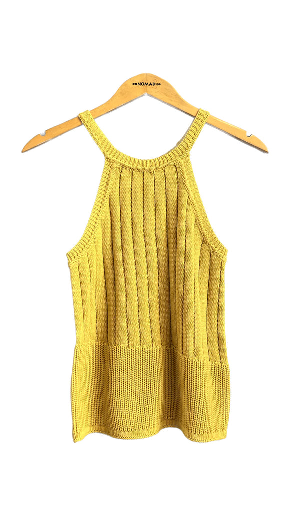 Yellow Knit Tank Top | Mystree