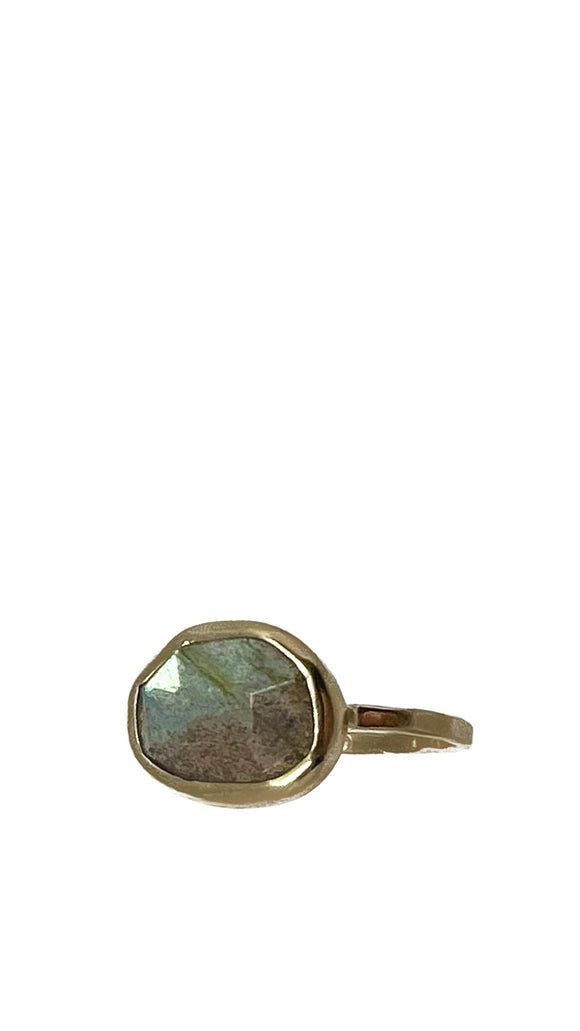 14k Gold Faceted Labradorite Ring | Melissa Joy Manning