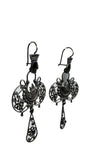 Handmade Sterling Silver Teardrop Purple Floral Earrings | Blue Jaguar Studios