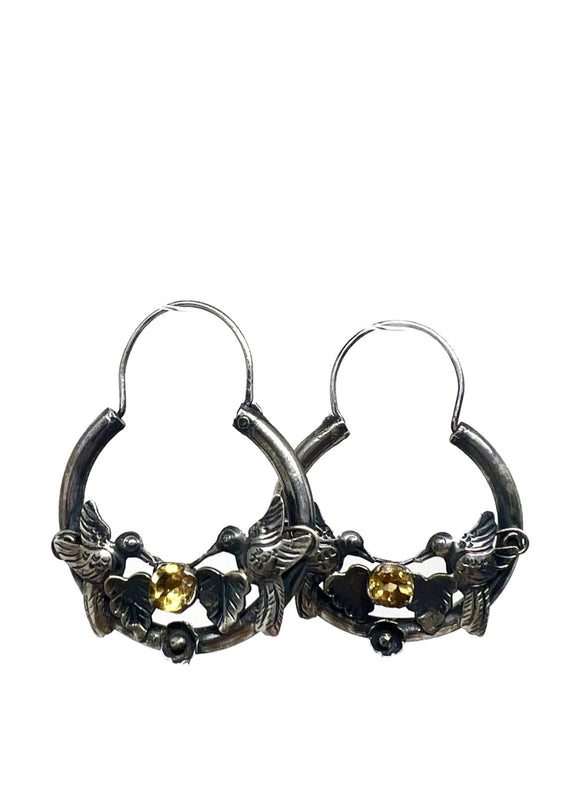Handcrafted Sterling Silver Bird Hoops | Blue Jaguar Studios