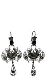 Handmade Sterling Silver Teardrop Purple Floral Earrings | Blue Jaguar Studios