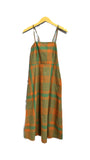 Green Cotton Checked Dress with Burnt Orange Accents |  Nice Things