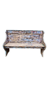 Rainbow Hand-Painted Vintage Mexican Bench | Artisans in Mexico