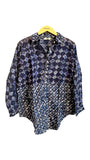 100% Cotton Blue Patterned Button Down Shirt | Dolma