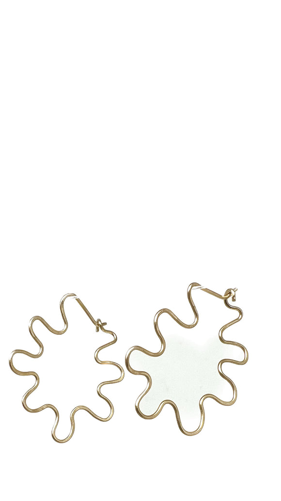 14k Gold Squiggle Hoops | Jamie Monosson Scherzer