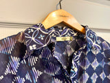 100% Cotton Blue Patterned Button Down Shirt | Dolma
