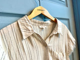 White Striped Button Down Dress | Mystree