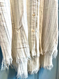 White Striped Button Down Dress | Mystree