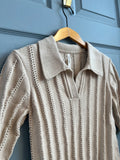 Oatmeal Knit Collared Top | Paper Label