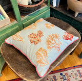16" Knotty Coral Square Pillow in Seafoam Blue | Natural Habitat