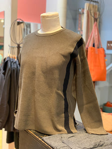 Kokun Cotton Stripe High Low Sweater