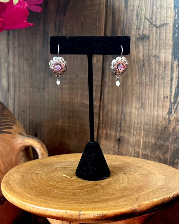 Floral Purple Mexican Earrings | Blue Jaguar Studios