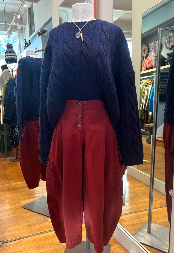 Red High-Waisted Modern Parachute Pants | NOMAD