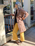Mystree Orange and Brown Plaid Coat