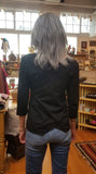 3/4 Sleeve Crossover Top in Black | Luna Luz