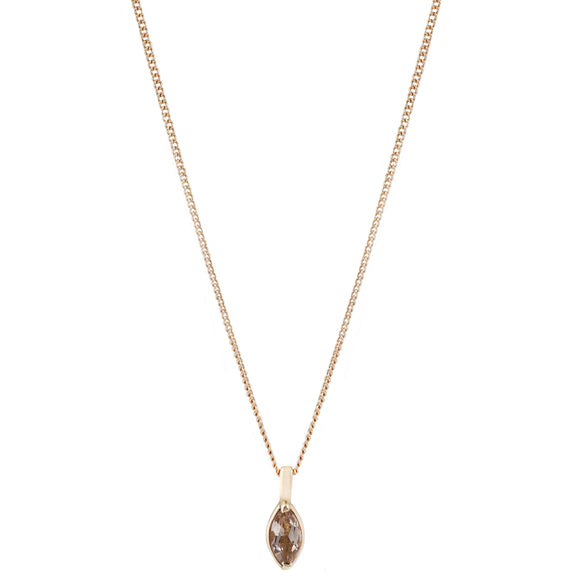 14 K Gold Morganite Marquise Necklace | Lauren Wolf