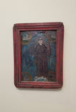 Antique Saint Anthony de Padua Retablo in Red Frame | Colonial Mexico