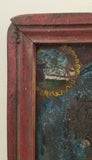 Antique Saint Anthony de Padua Retablo in Red Frame | Colonial Mexico