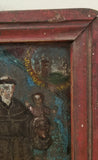 Antique Saint Anthony de Padua Retablo in Red Frame | Colonial Mexico