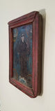 Antique Saint Anthony de Padua Retablo in Red Frame | Colonial Mexico