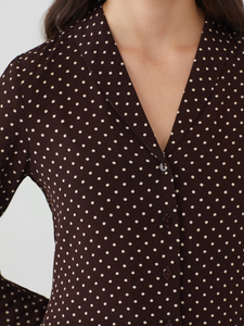 Brown Polkadot Blouse -- Nice Things