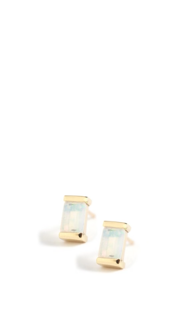 Baguette Bar Welo Ethiopian Opal Stud Earrings | Melissa Joy Manning