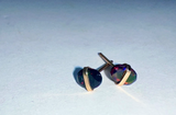 14k Gold Bezel Wrapped Black Opal Oval Stud Earrings | Melissa Joy Manning