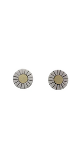 Etched Sterling Silver Sun Stud Earrings  | Jane Diaz