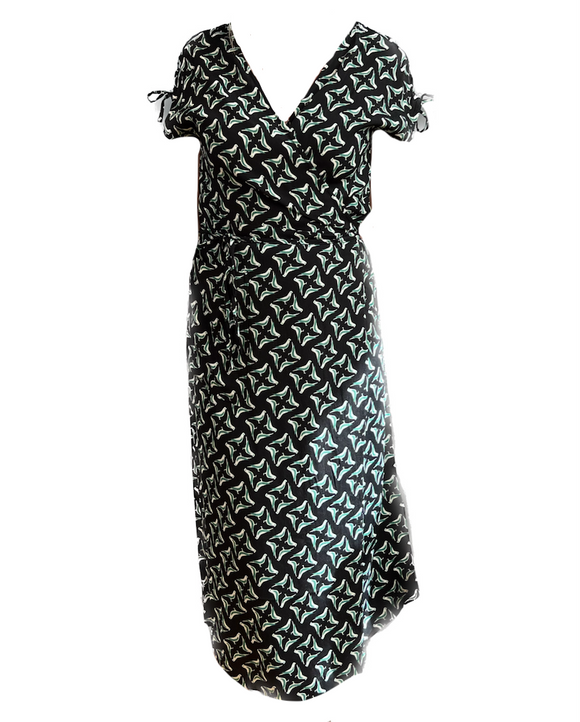 Small Doves Print Wrap Dress |  Nice Things