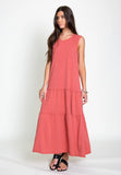 Slub Tiered Crew Dress | Dylan